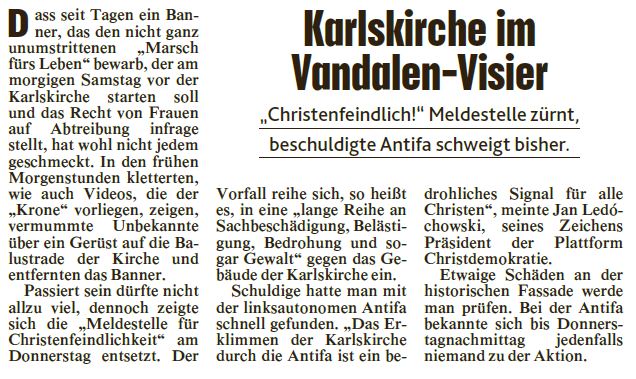 Karlskirche im Vandalenvisier