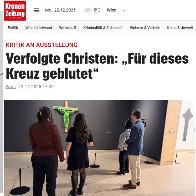Kronenzeitung – Verfolgte Christen: „Für dieses Kreuz geblutet“